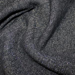 Navy Cotton Lurex Jersey Fabric 0.5m