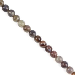 200cts Botswana Agate Faceted Rounds, Approx 10mm, 38cm Strand