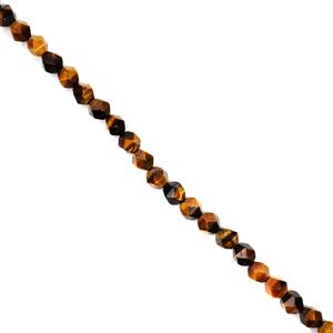 210cts Yellow Tiger's Eye Diamond Cut Rounds Approx 10mm, 38cm Strand