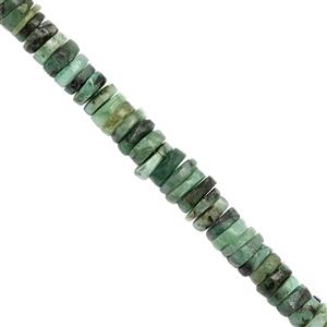 75cts Emerald Graduated Plain Wheels Approx 3x1 to 6x2mm, 24cm Strand With Specars