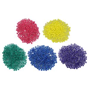 Czech Terra Intensive Lined, 8/0 Seed Beads, Blue, Yellow, Green, Pink & Purple
