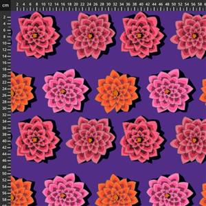 Kaffe Fassett Collective Cactus Flower Purple Fabric 0.5m