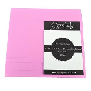 Hobby Maker Essentials - A4 Solid Core Card, 240gsm, 20 Sheets - Lilac