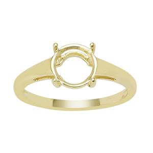9ct Gold Round Ring Mount (To fit 8x8mm gemstone)