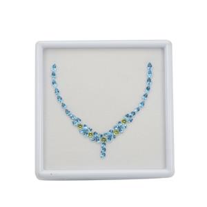 8.30cts Swiss Blue Topaz & Changbai Peridot Mixed Shape & Size Necklace Boxes 