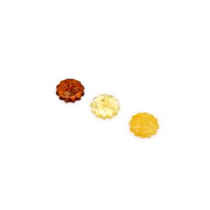 Baltic Amber Approx 20mm Sun Top Drilled (3pcs - Lemon, Cognac, Butterscotch)