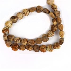 175cts Picture Jasper Hearts approx 12mm, 35cm Strand
