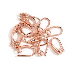 Rose Gold Plated 925 Sterling Silver Earrings with Hidden Loop, 6 pairs, Approx 13mm