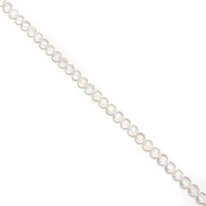  180cts Clear Quartz Faceted Coins Approx 10mm, 38cm Strand