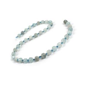 120cts Aquamarine Faceted Satellite Beads Approx 7x8mm, 38cm strand