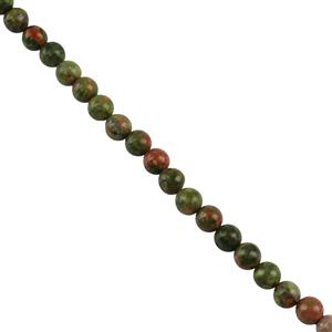210cts Unakite Plain Rounds Approx 8mm, 38cm Strand