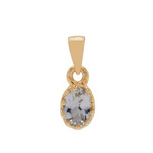 Gold Plated 925 Sterling Silver Pendant With 0.95cts Aquamarine
