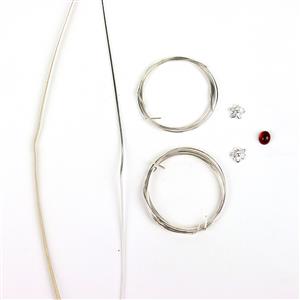 RED; 3x Sterling Silver Wire, 2 x Solderable Accents, Bezel Strip & Hessonite Garnet