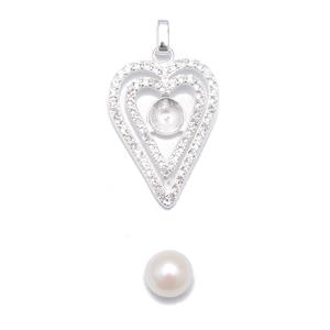 925 Sterling Silver With Topaz & White Pearl Pendant Approx 20 x 30mm