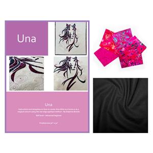 Delphine Brooks' Pink on Black Horse Wall Hanging Kit: Instructions, Batik 5 FQ Pack & Fabric (1m)