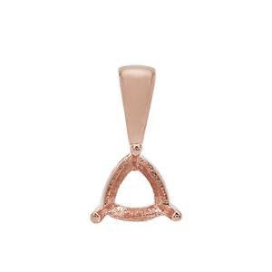 Rose Gold Plated 925 Sterling Silver Triangle Pendant Mount (To fit 6mm gemstone) - 1pcs