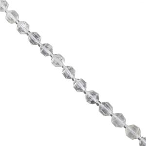 110cts Clear Quartz Faceted Satellite Beads Approx 7x8mm, 38cm Strand with Spacers