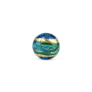 Murano Glass Dark Aqua Serale Beads, Aprox 10mm (1pk)