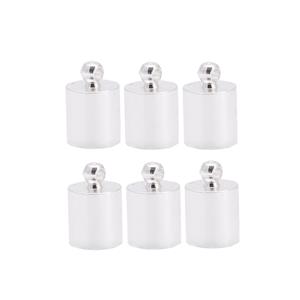 Silver Plated Base Metal Cylinder End Caps, approx.: ID: 8mm, 6pcs 