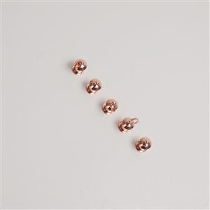 Rose Gold Plated Base Metal Appox 10mm Beadable Column Bead (5pcs)