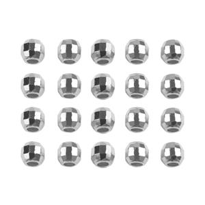JM Essential 925 Sterling Silver Disco Ball Spacer Beads, Approx 3mm, 20pcs