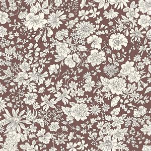 Liberty Emily Belle Jewel Tones Chocolate Fabric 0.5m