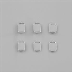 Silver Plated Bezel Earrings Oct - 10x14mm (3pairs/pk)