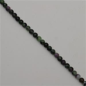 60cts Ruby Zoisite Plain Rounds Approx 4-5mm, 38cm Strand
