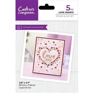 Crafter's Companion Stamp & Die - Love Hearts