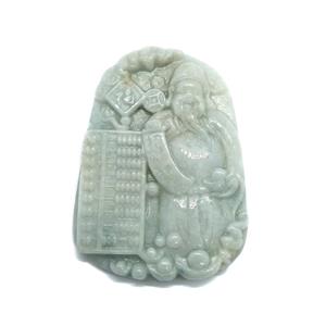 150cts Type A Jadeite Caishen master carving, Approx. 40x55mm