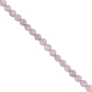 20cts Kunzite Faceted Rounds Approx. 3mm, 39cm Strands 
