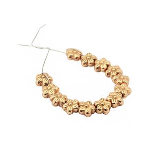 Rose Gold Plated 925 Sterling Silver Flower Spacer Beads, Approx 7mm Strand (13Pcs)