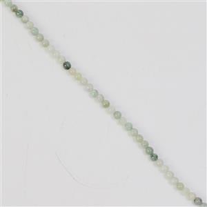 50cts Type A Burmese Jade Plain Round Approx 4mm, 37cm Strand