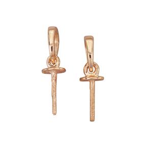 Rose Gold 925 Sterling Silver Pendant Bail Approx 11mm Drop (2pcs)