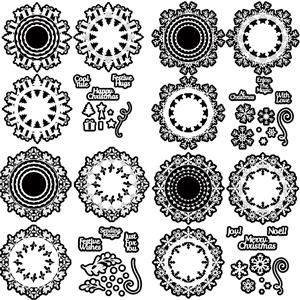 The Crafty Witches Festive Doilies SVG Collection, A Collection of 4 Doily SVG Collections with Matts & Sentiments
