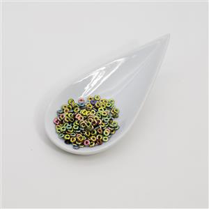 O Beads - Jet vitrail, 3.8x1mm (8.1GM)