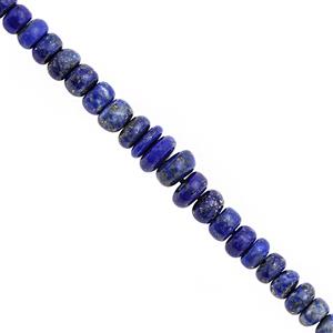 Black Tag Deal!  38cts AAA Lapis Lazuli Graduated Smooth Rondelle Approx 3.5x1.5 to 6x4mm, 19cm Strand