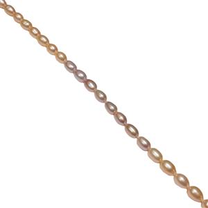 Ombre Freshwater Cultured Rice Pearls Approx 7-8mm, 36cm Strand