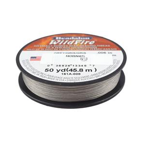 Grey Wildfire Thermally Bonding Bead Weaving Thread, .006 in, 50 yd, 0.15mm and 45.7m