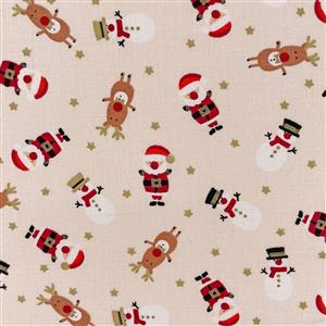 Christmas Characters Cream Fabric 0.5m