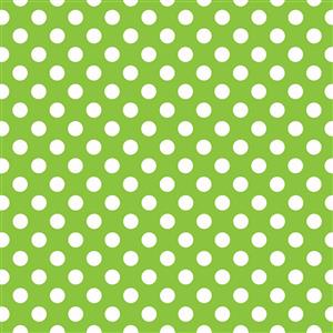 White Spots On Green Fabric 0.5m