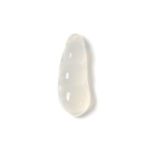 18cts Icy Branca Onyx Bean, Approx 12x33mm, 1pc