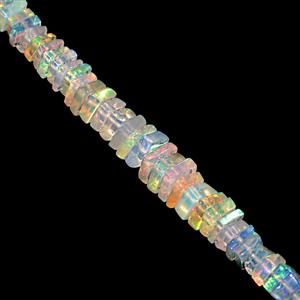 20cts Ethiopian Opal Graduated Smooth Square Approx 2.5 to 4.5mm, 23cm Strand
