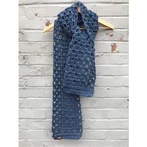 Adventures in Crafting Denim Blue In Vogue Scarf Crochet Kit