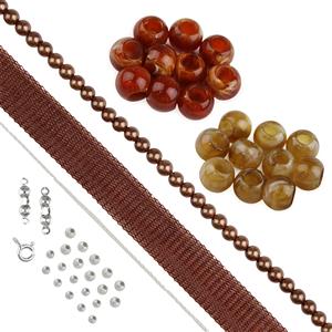 Silver Plated Base Metal, Cinnamon Mesh Form Sculpted Jewellery Project