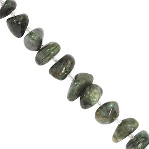 130cts Emerald Smooth Nuggets Approx 9x8 to 16x11 mm 20cm Strand with Spacers