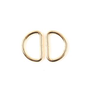 25mm Gold D Ring - 2 Pieces
