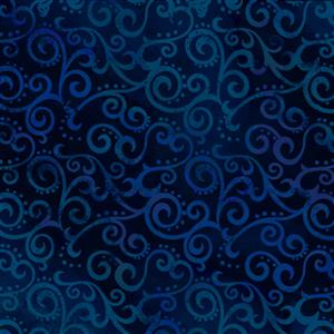 Ombre Scrolls Navy Extra Wide Backing Fabric 0.5m (274cm wide)
