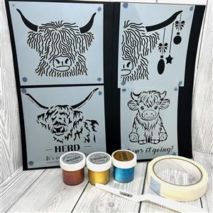 Highland Cow stencils and paste kit