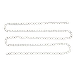 Silver Plated Base Metal Curb Chain, Approx 20Inch (unfinished)